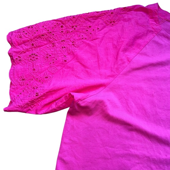 Chico's Woman’s Pink Blouse Top Lace Sleeve Size 3 / XL - Picture 5 of 9